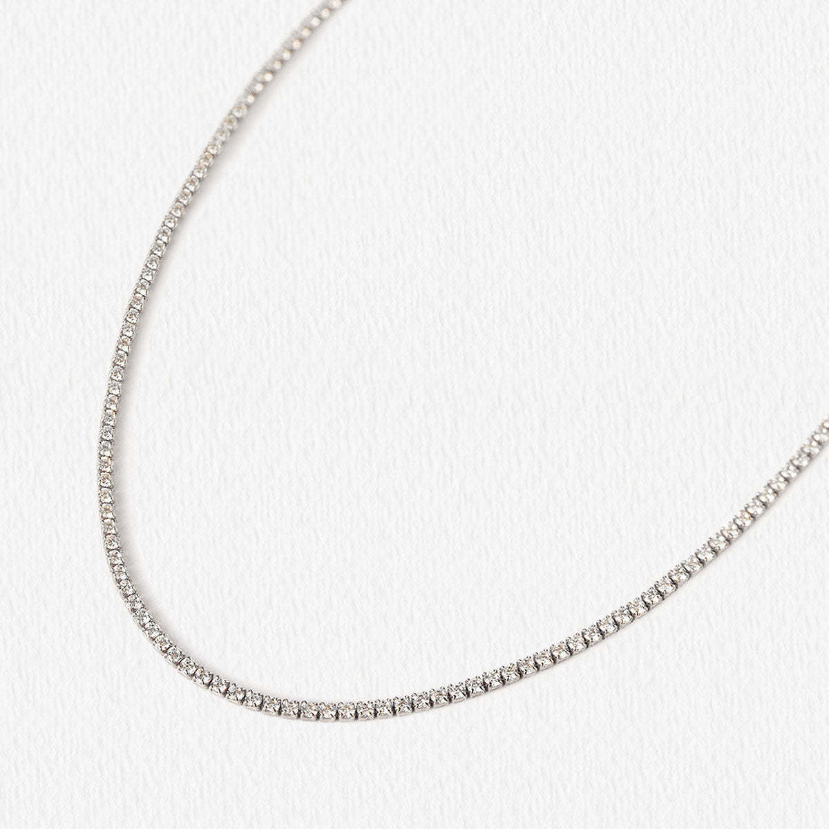 Dainty Crystal Line 18K White Gold Choker | Mix Mix Style [Hot Seller]-Mix MIx Style