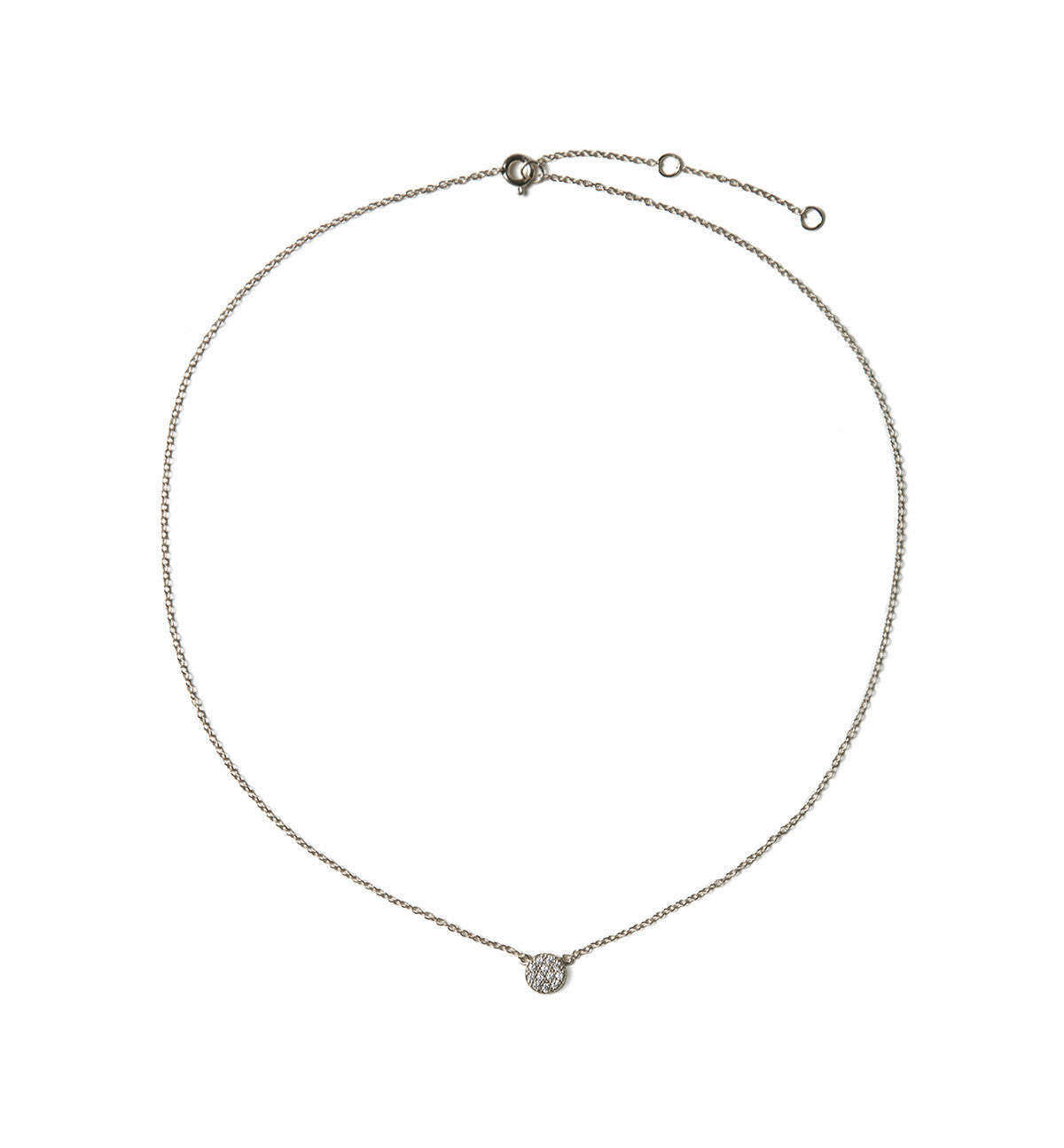 Petite Pave Disc Necklace | Mix Mix Style [Hot Seller]-Mix MIx Style
