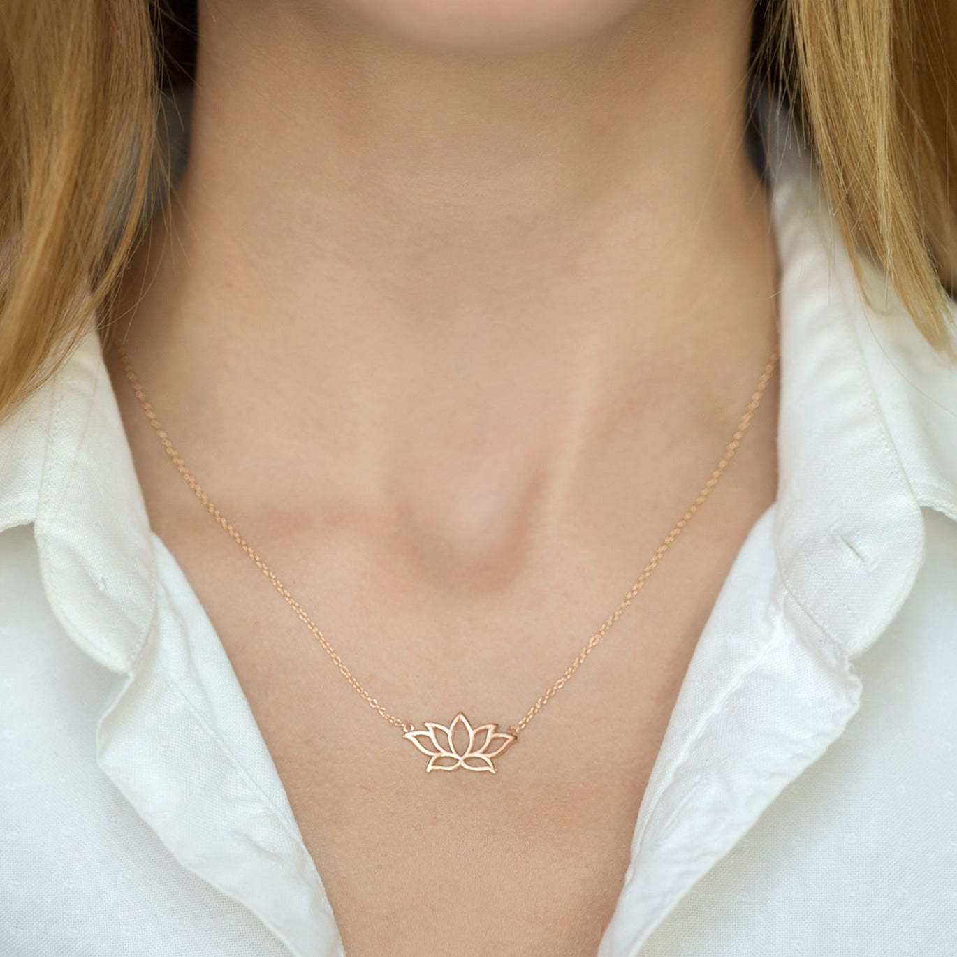 Lotus 18K Rose Gold Plated Necklace | Mix Mix Style [Hot Seller]-Mix MIx Style