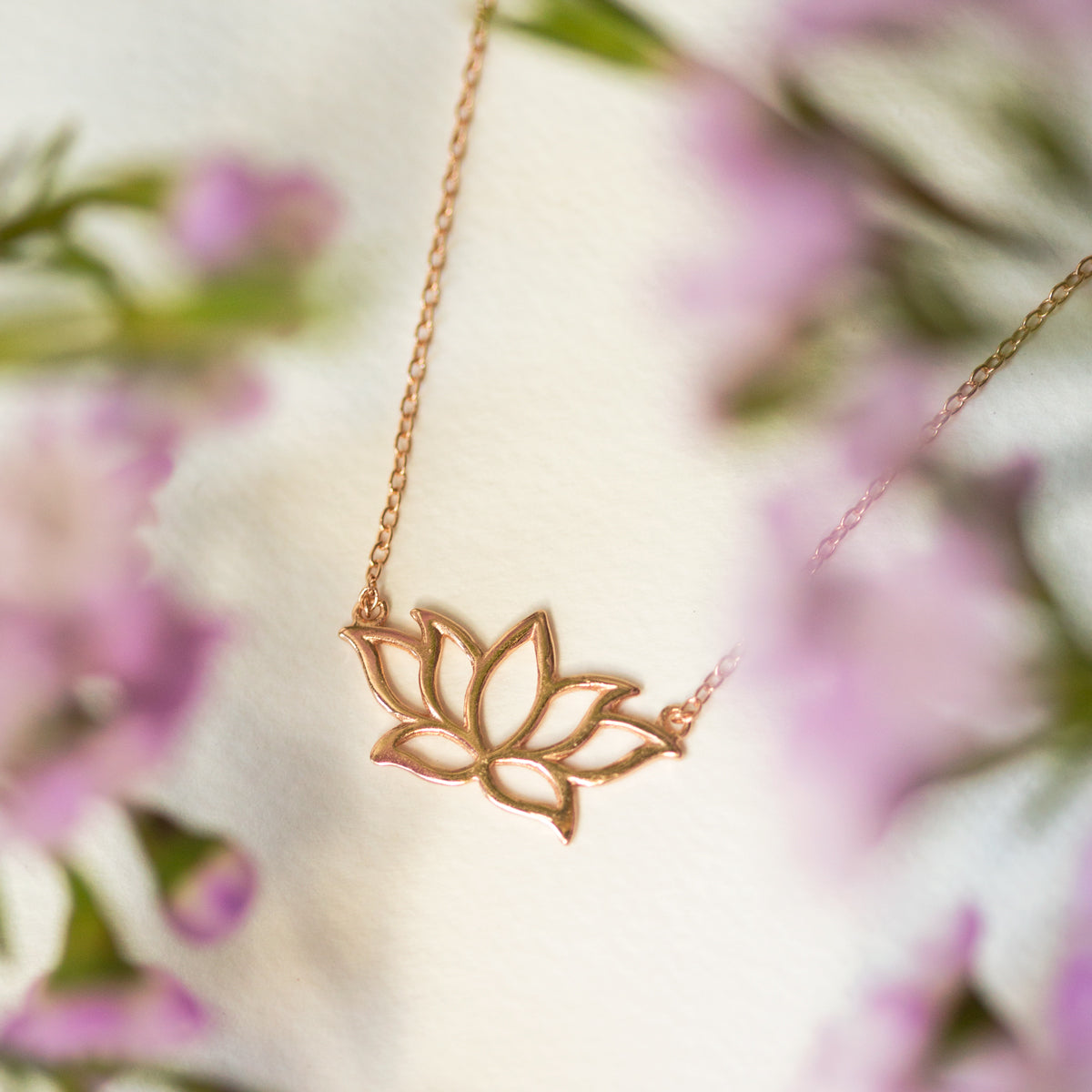 Lotus 18K Rose Gold Plated Necklace | Mix Mix Style [Hot Seller]-Mix MIx Style