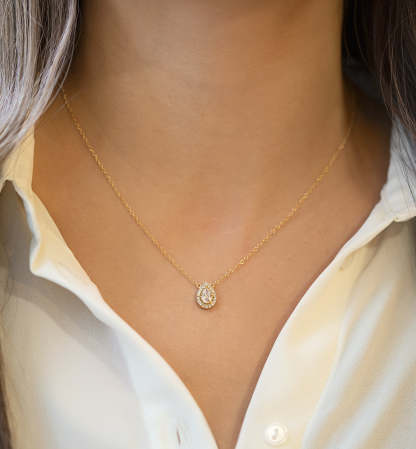 Margaux Teardrop 18K White Gold Necklace | Mix Mix Style [Hot Seller]-Mix MIx Style