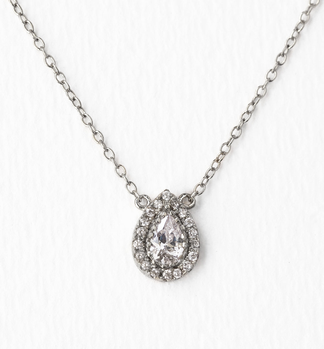 Margaux Teardrop 18K White Gold Necklace | Mix Mix Style [Hot Seller]-Mix MIx Style