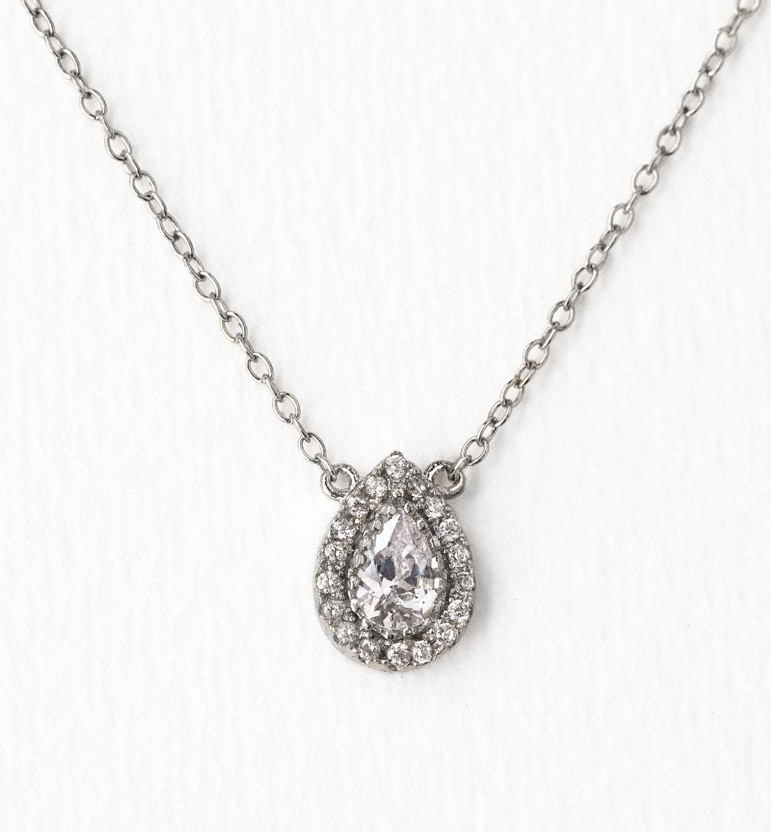 Margaux Teardrop 18K White Gold Necklace | Mix Mix Style [Hot Seller]-Mix MIx Style