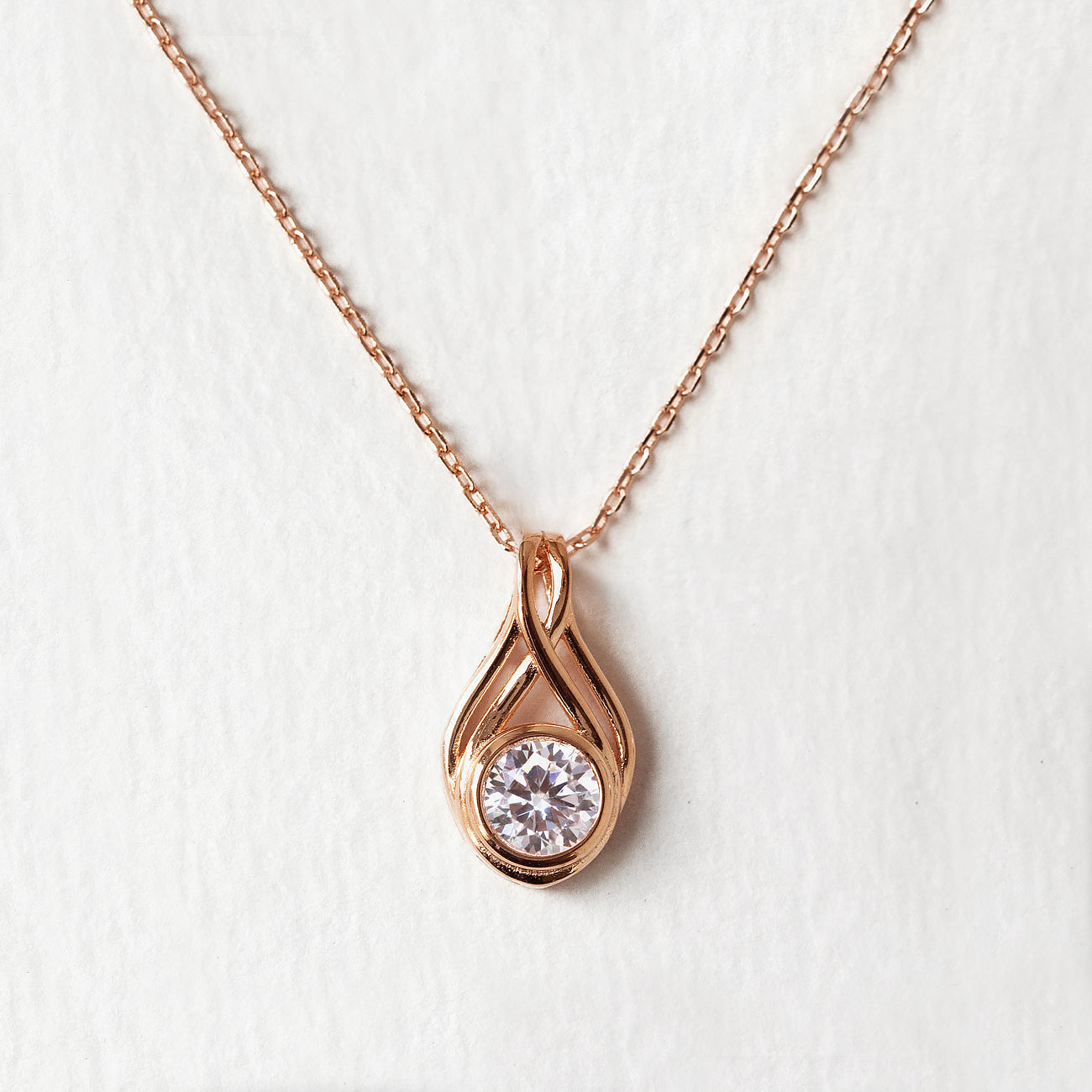 Crystal Drop 18K Rose Gold Plated Pendant Necklace | Mix Mix Style [Hot Seller]-Mix MIx Style