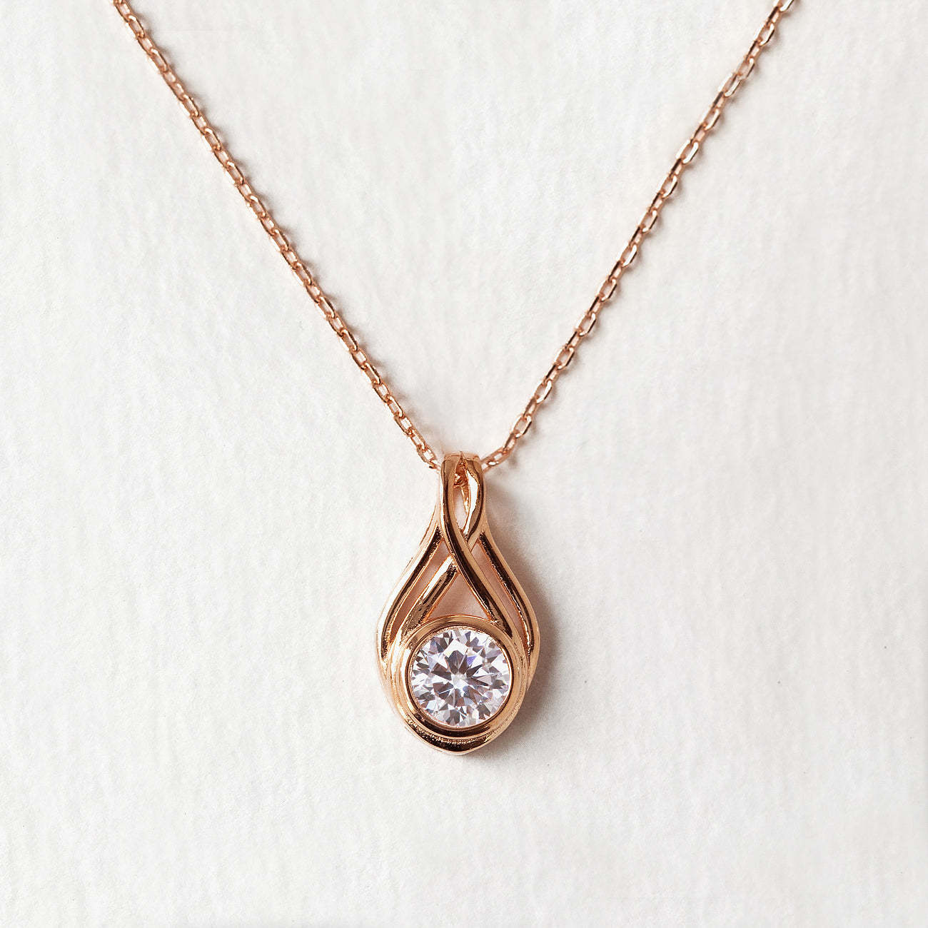 Crystal Drop 18K Rose Gold Plated Pendant Necklace | Mix Mix Style [Hot Seller]-Mix MIx Style