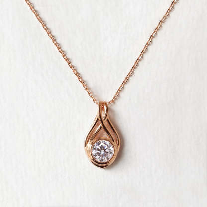 Crystal Drop 18K Rose Gold Plated Pendant Necklace | Mix Mix Style [Hot Seller]-Mix MIx Style