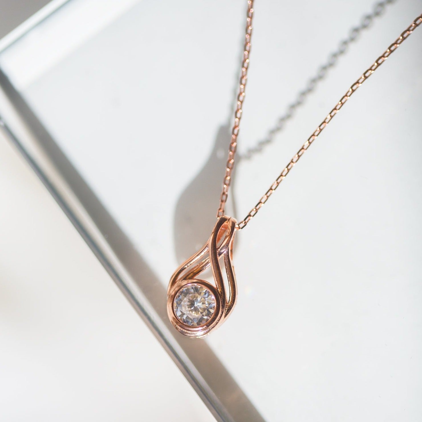 Crystal Drop 18K Rose Gold Plated Pendant Necklace | Mix Mix Style [Hot Seller]-Mix MIx Style
