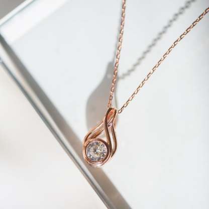 Crystal Drop 18K Rose Gold Plated Pendant Necklace | Mix Mix Style [Hot Seller]-Mix MIx Style