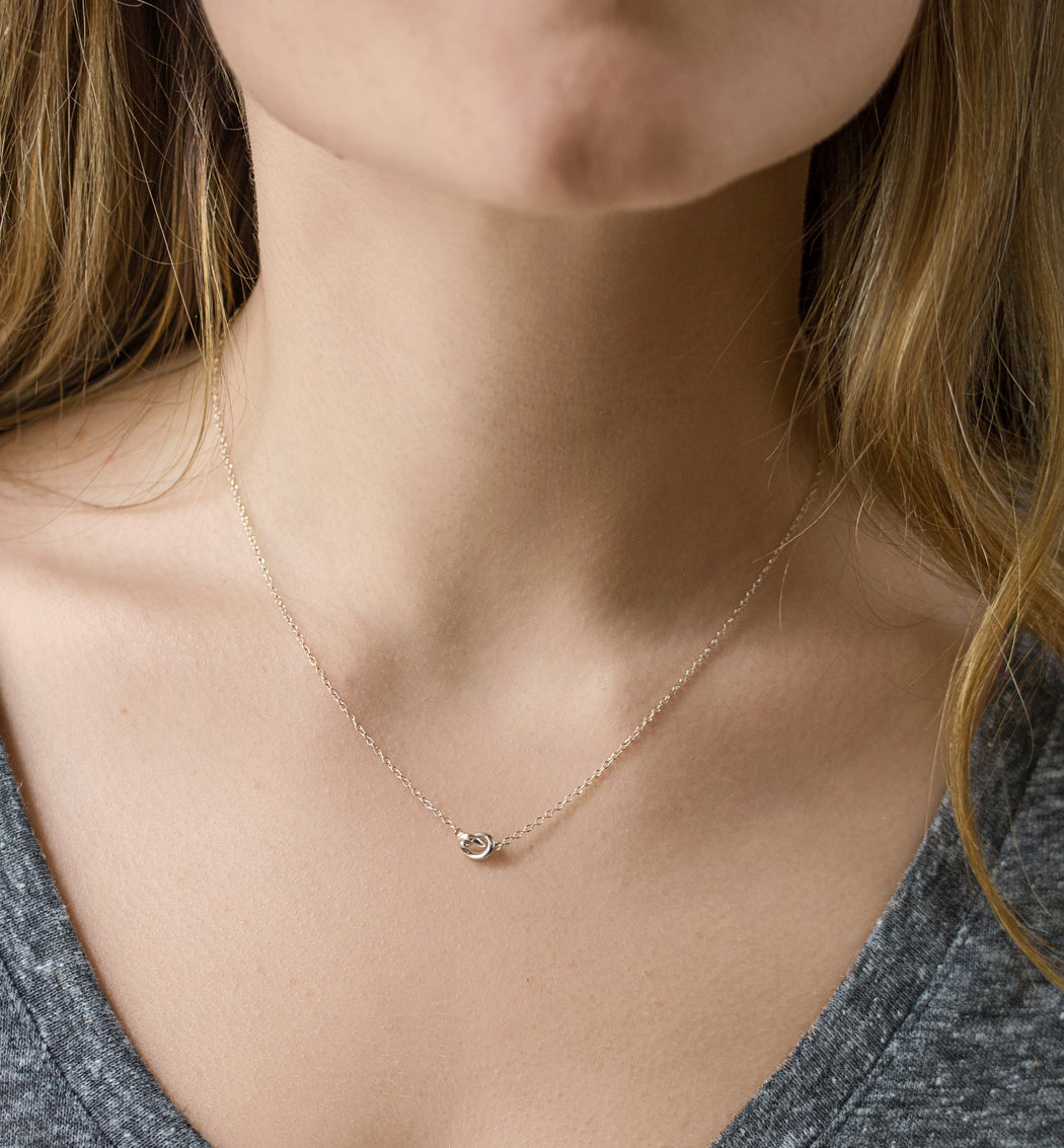 Love Knot 18K White Gold Necklace | Mix Mix Style [Hot Seller]-Mix MIx Style