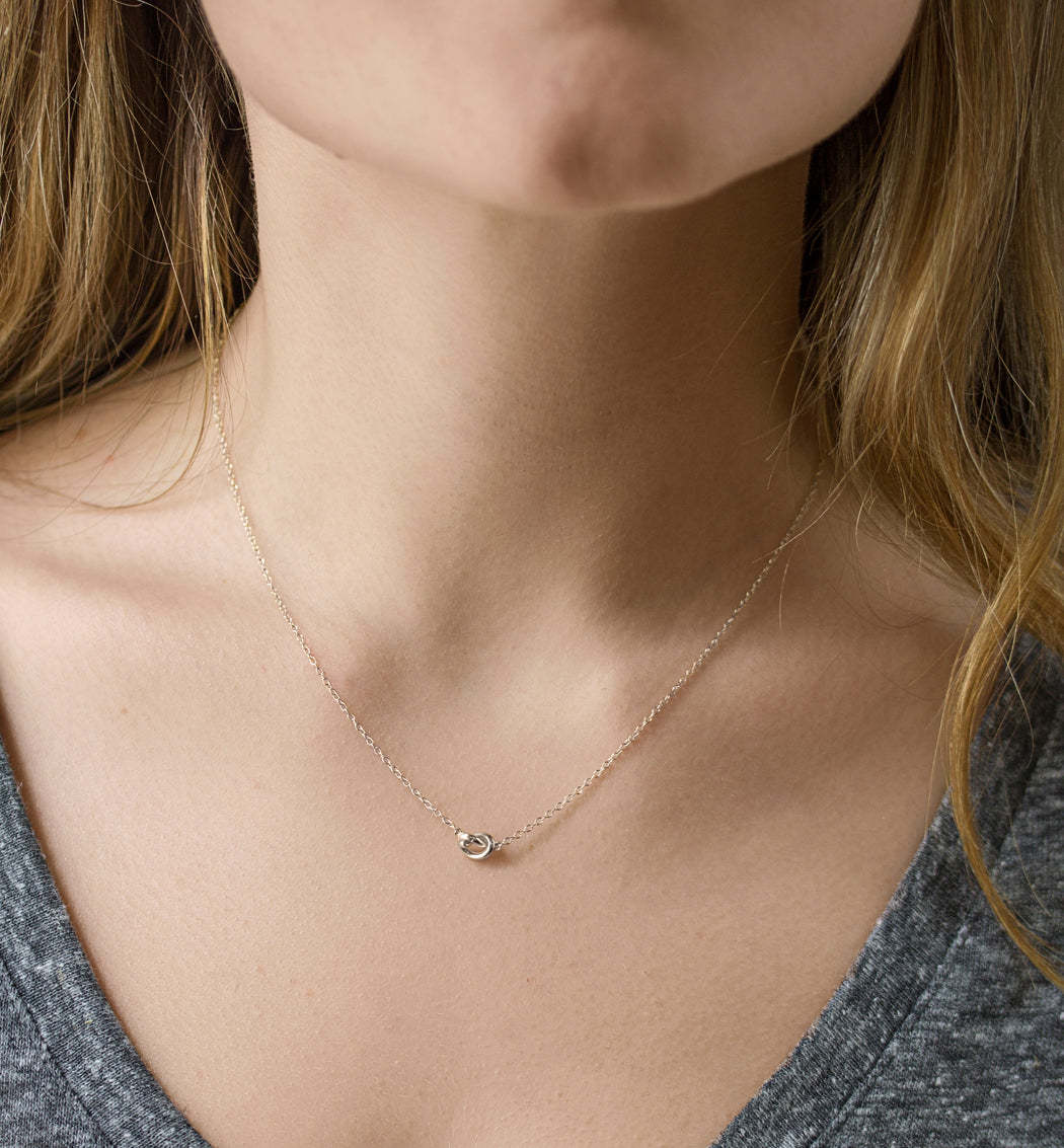 Love Knot 18K White Gold Necklace | Mix Mix Style [Hot Seller]-Mix MIx Style