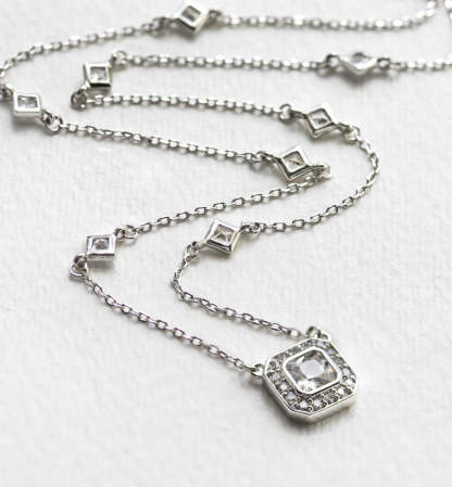 Radiant Pendant 18K White Gold Necklace | Mix Mix Style [Hot Seller]-Mix MIx Style