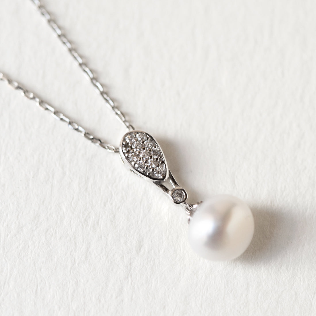 Pearl Pendant 18K White Gold Necklace | Mix Mix Style [Hot Seller]-Mix MIx Style