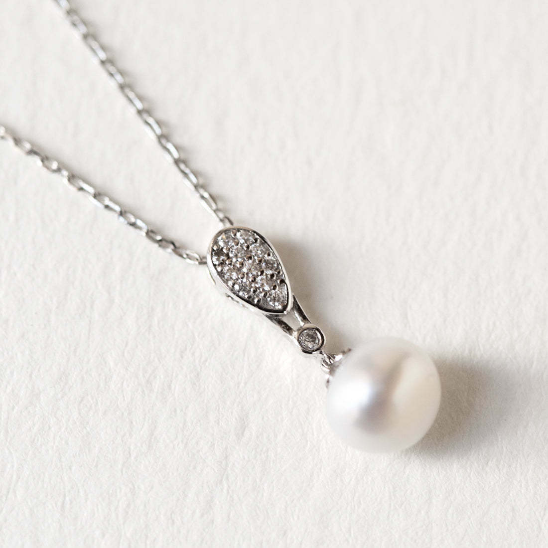 Pearl Pendant 18K White Gold Necklace | Mix Mix Style [Hot Seller]-Mix MIx Style