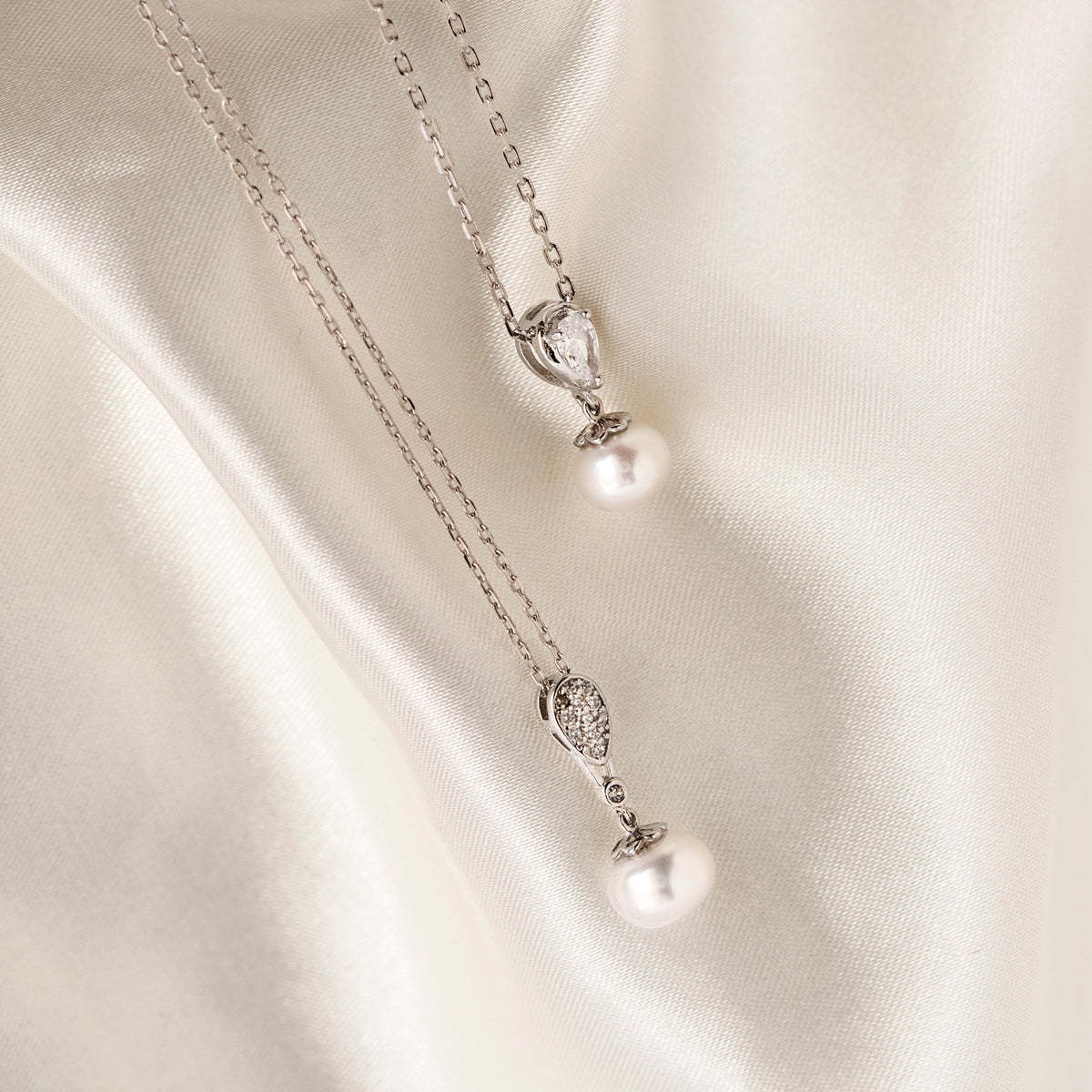 Pearl Pendant 18K White Gold Necklace | Mix Mix Style [Hot Seller]-Mix MIx Style