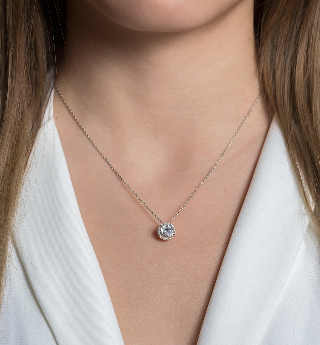Crystal 18K White Gold Necklace | Mix Mix Style [Hot Seller]-Mix MIx Style
