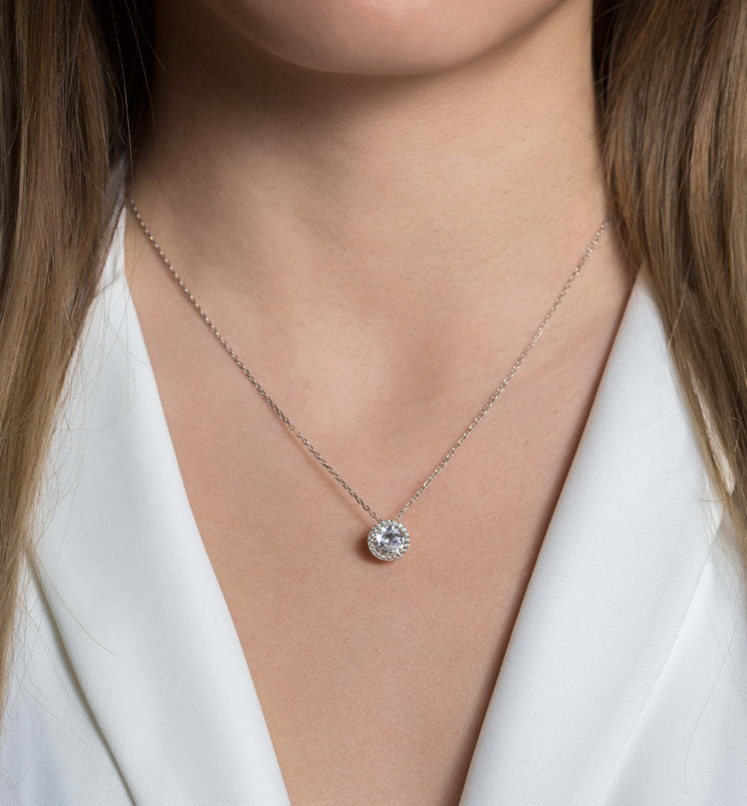 Crystal 18K White Gold Necklace | Mix Mix Style [Hot Seller]-Mix MIx Style
