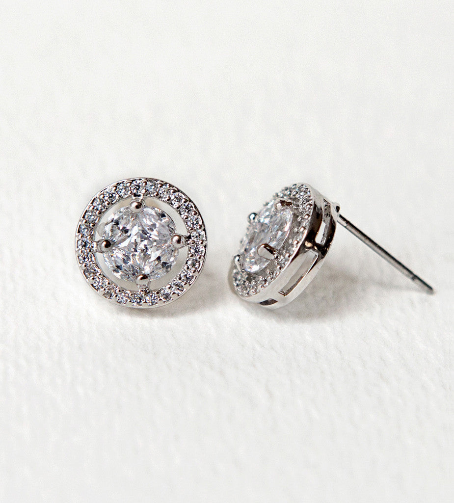 Halo 18K White Gold Jewelry Set | Mix Mix Style [Hot Seller]-Mix MIx Style