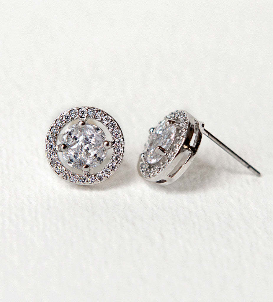 Halo 18K White Gold Jewelry Set | Mix Mix Style [Hot Seller]-Mix MIx Style
