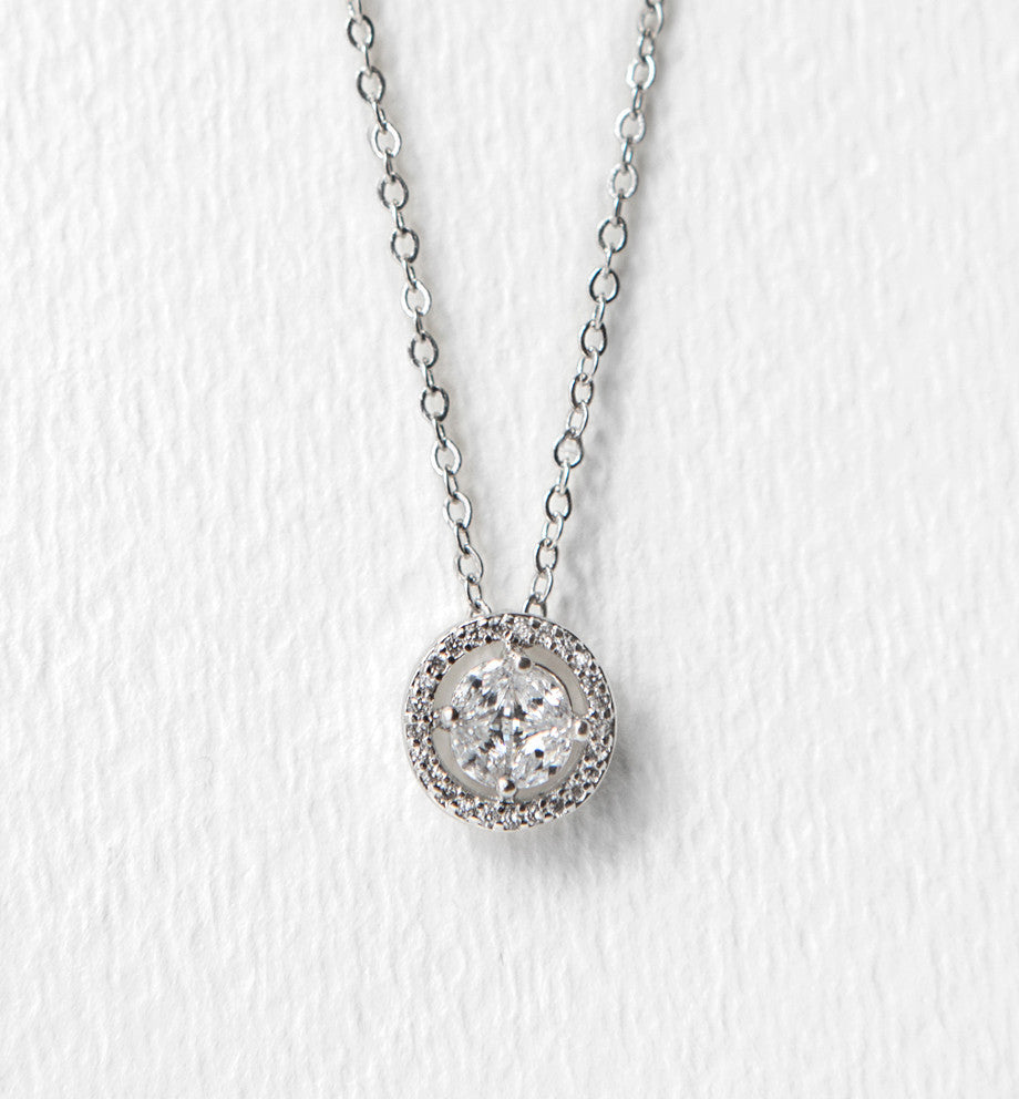 Halo 18K White Gold Jewelry Set | Mix Mix Style [Hot Seller]-Mix MIx Style