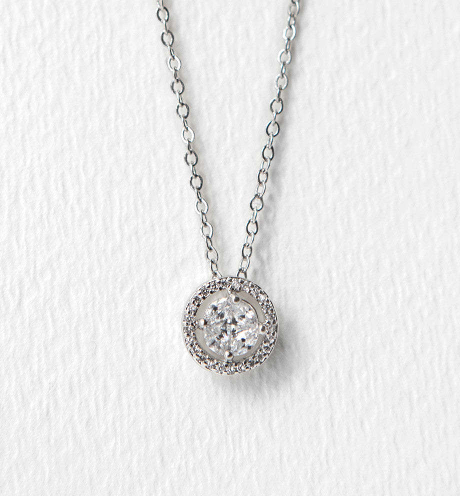Halo 18K White Gold Jewelry Set | Mix Mix Style [Hot Seller]-Mix MIx Style