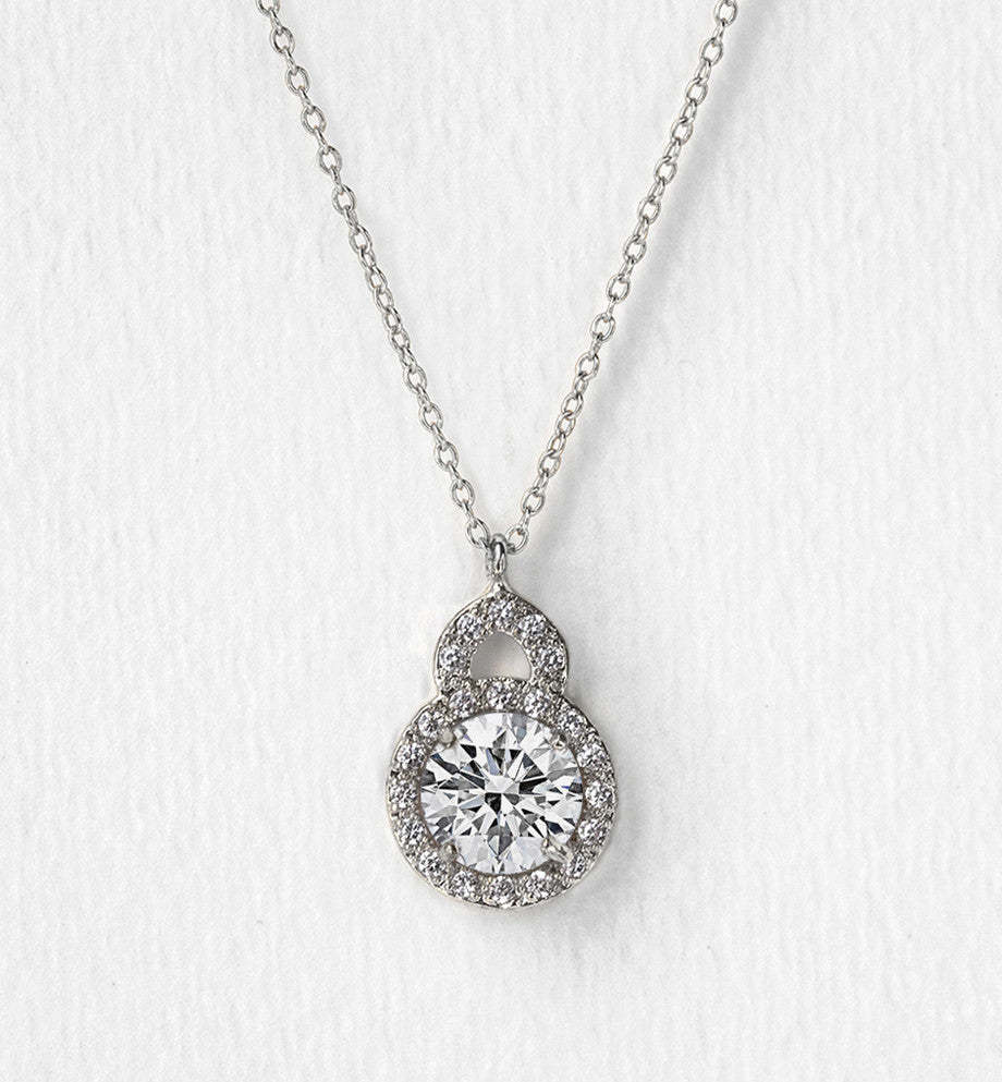 Crystal 18K White Gold Pendant Necklace | Mix Mix Style [Hot Seller]-Mix MIx Style