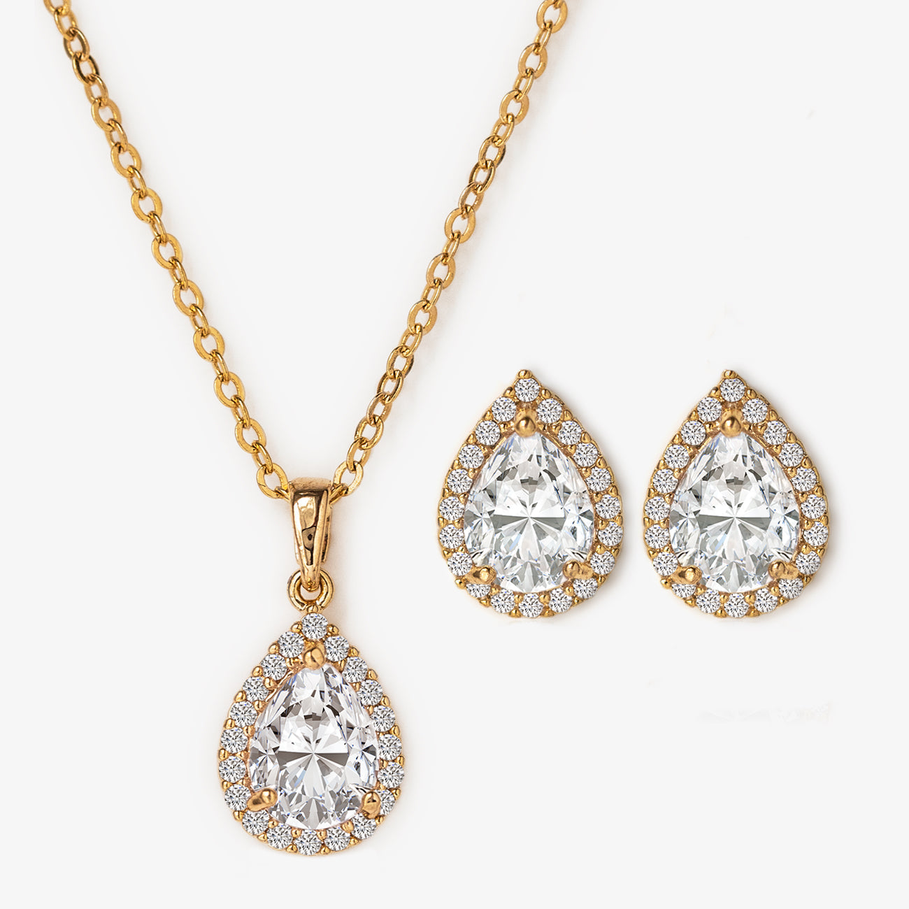 Teardrop Studs 18K Gold Plated Jewelry Set | Mix Mix Style [Hot Seller]-Mix MIx Style