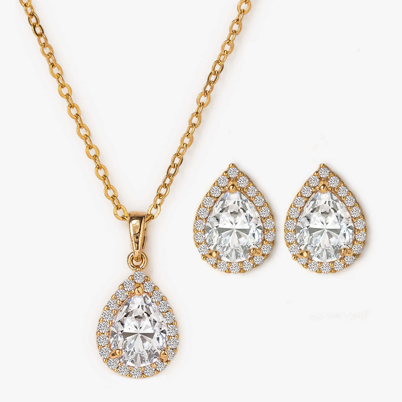 Teardrop Studs 18K Gold Plated Jewelry Set | Mix Mix Style [Hot Seller]-Mix MIx Style