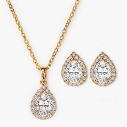 Teardrop Studs 18K Gold Plated Jewelry Set | Mix Mix Style [Hot Seller]-Mix MIx Style