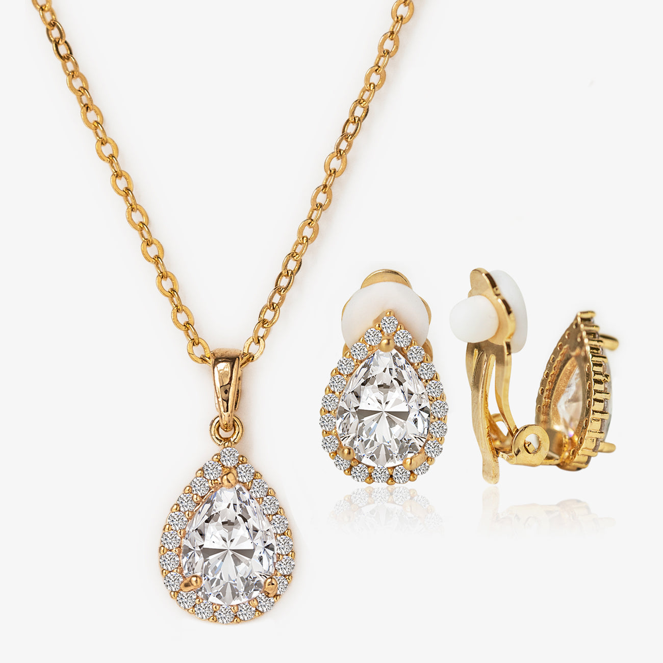 Teardrop Studs 18K Gold Plated Jewelry Set | Mix Mix Style [Hot Seller]-Mix MIx Style