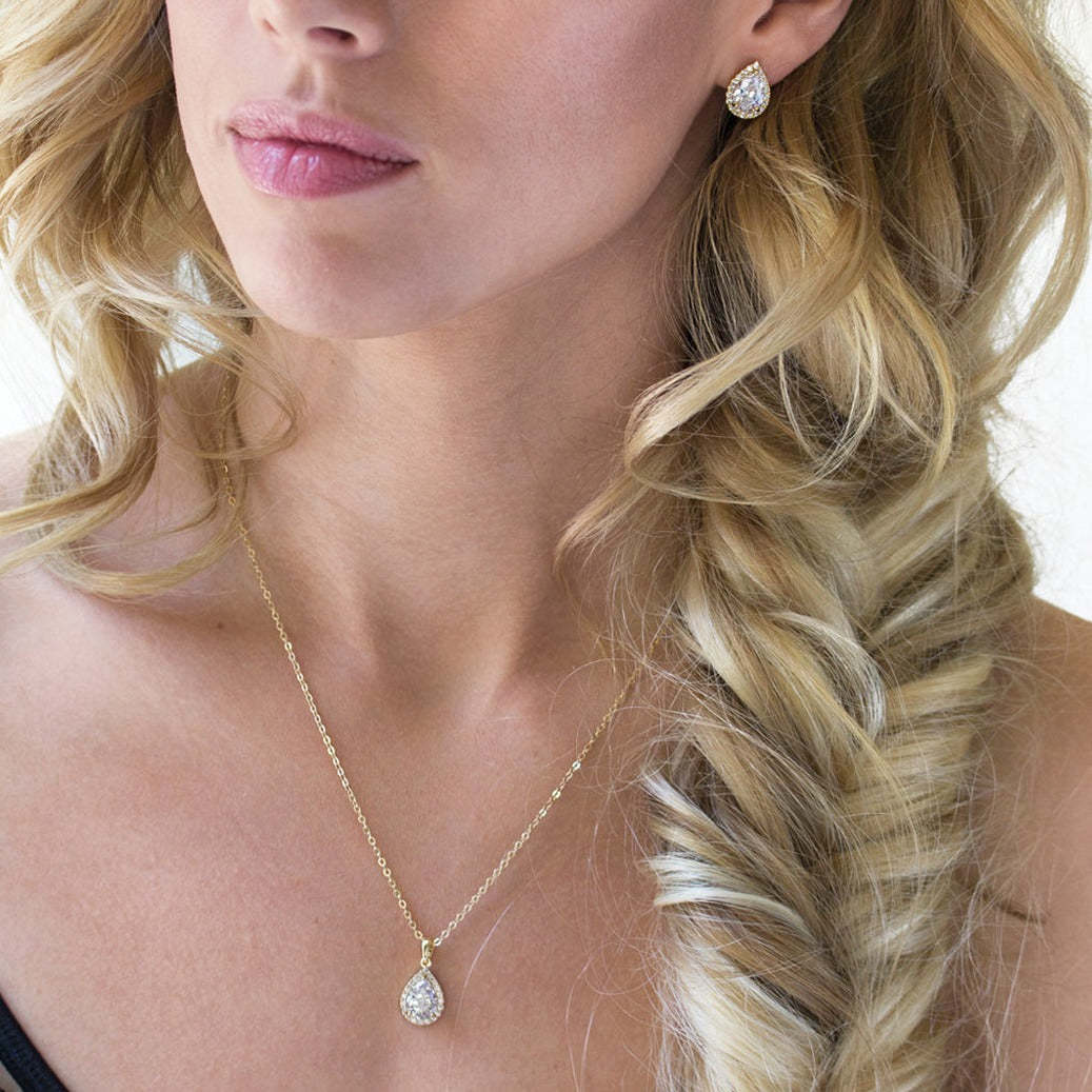 Teardrop Studs 18K Gold Plated Jewelry Set | Mix Mix Style [Hot Seller]-Mix MIx Style