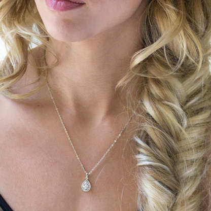 Teardrop Drop 18K White Gold Earrings Jewelry Set | Mix Mix Style [Hot Seller]-Mix MIx Style