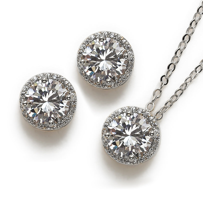 Round Pendant 18K White Gold Necklace | Mix Mix Style [Hot Seller]-Mix MIx Style