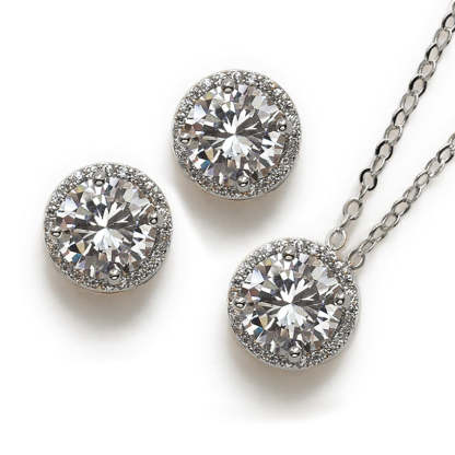 Round Pendant 18K White Gold Necklace | Mix Mix Style [Hot Seller]-Mix MIx Style
