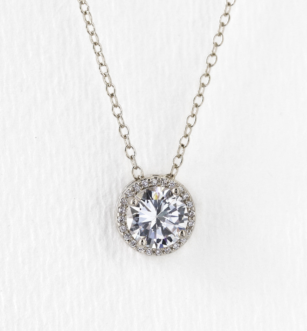 Round Pendant 18K White Gold Necklace | Mix Mix Style [Hot Seller]-Mix MIx Style