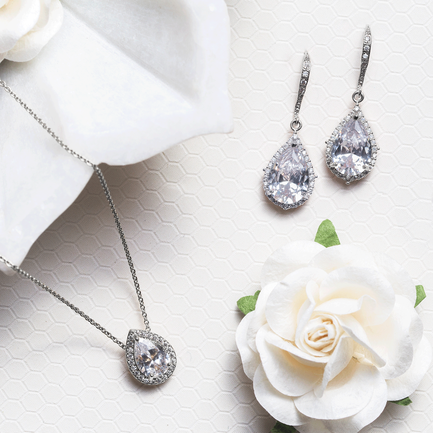 Moissanite 18K White Gold Jewelry Set | Mix Mix Style [Hot Seller]-Mix MIx Style