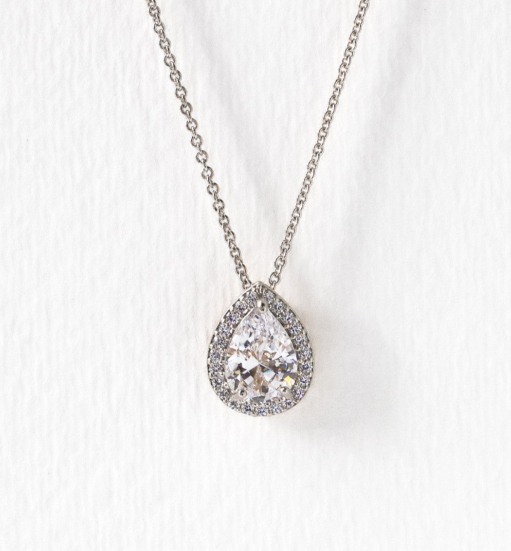 Teardrop 18K White Gold Necklace | Mix Mix Style [Hot Seller]-Mix MIx Style