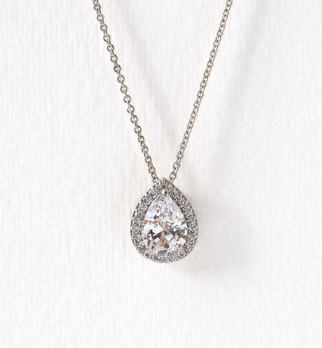 Teardrop 18K White Gold Necklace | Mix Mix Style [Hot Seller]-Mix MIx Style