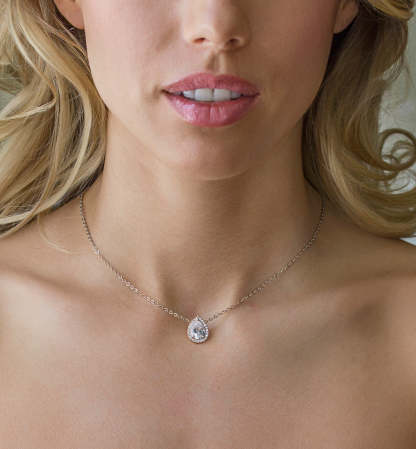 Teardrop 18K White Gold Necklace | Mix Mix Style [Hot Seller]-Mix MIx Style