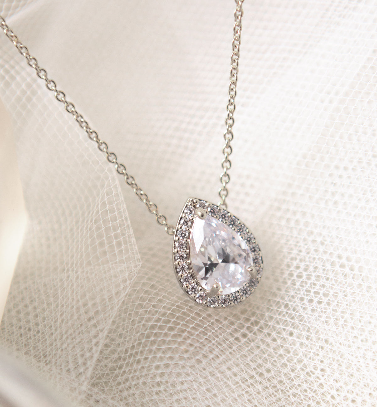 Teardrop 18K White Gold Necklace | Mix Mix Style [Hot Seller]-Mix MIx Style