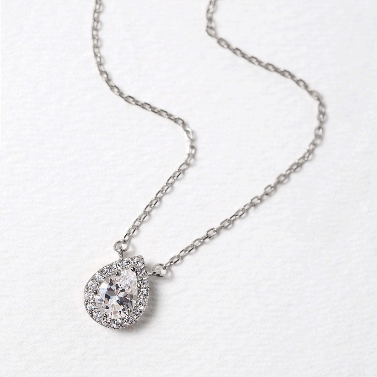 Teardrop 18K White Gold Necklace | Mix Mix Style [Hot Seller]-Mix MIx Style