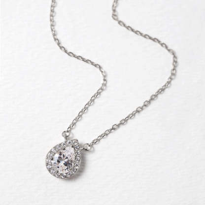 Teardrop 18K White Gold Necklace | Mix Mix Style [Hot Seller]-Mix MIx Style