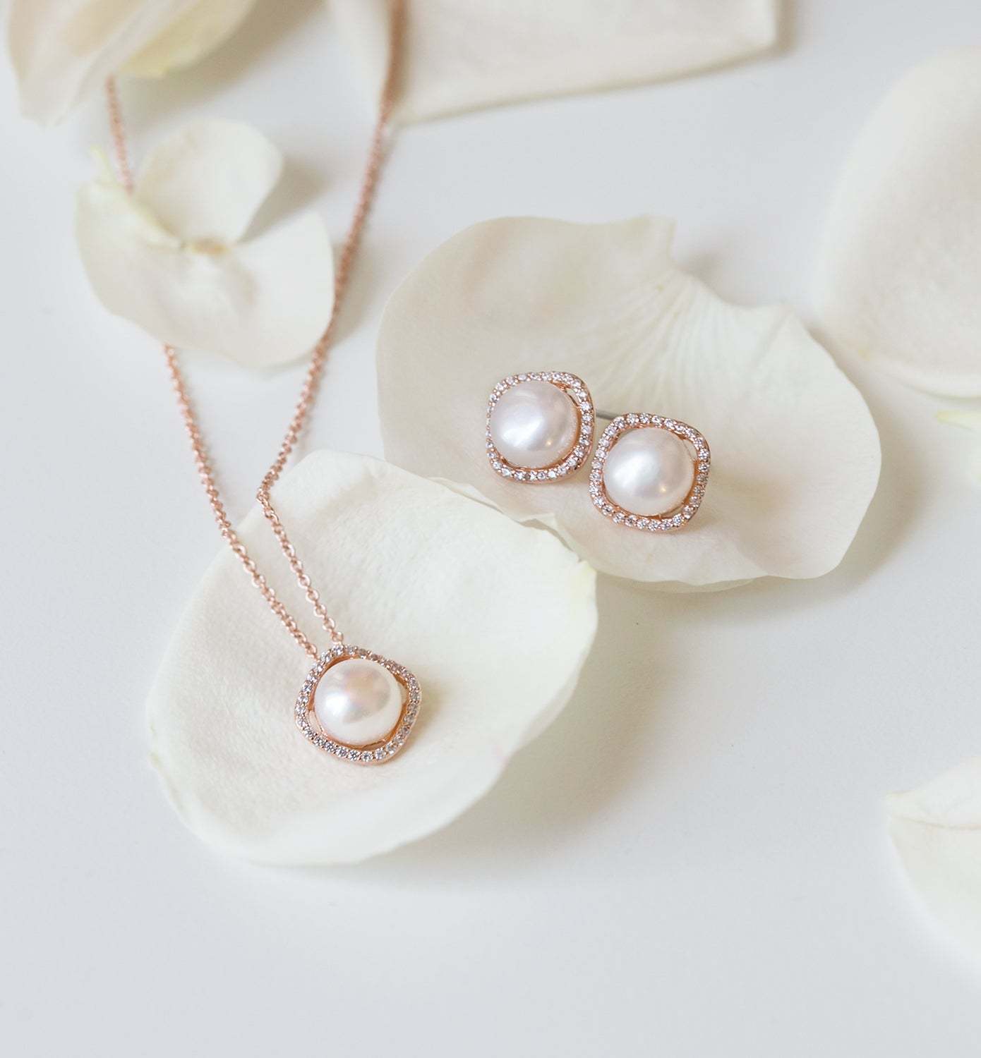 Perla Classic 18K White Gold Jewelry Set | Mix Mix Style [Hot Seller]-Mix MIx Style