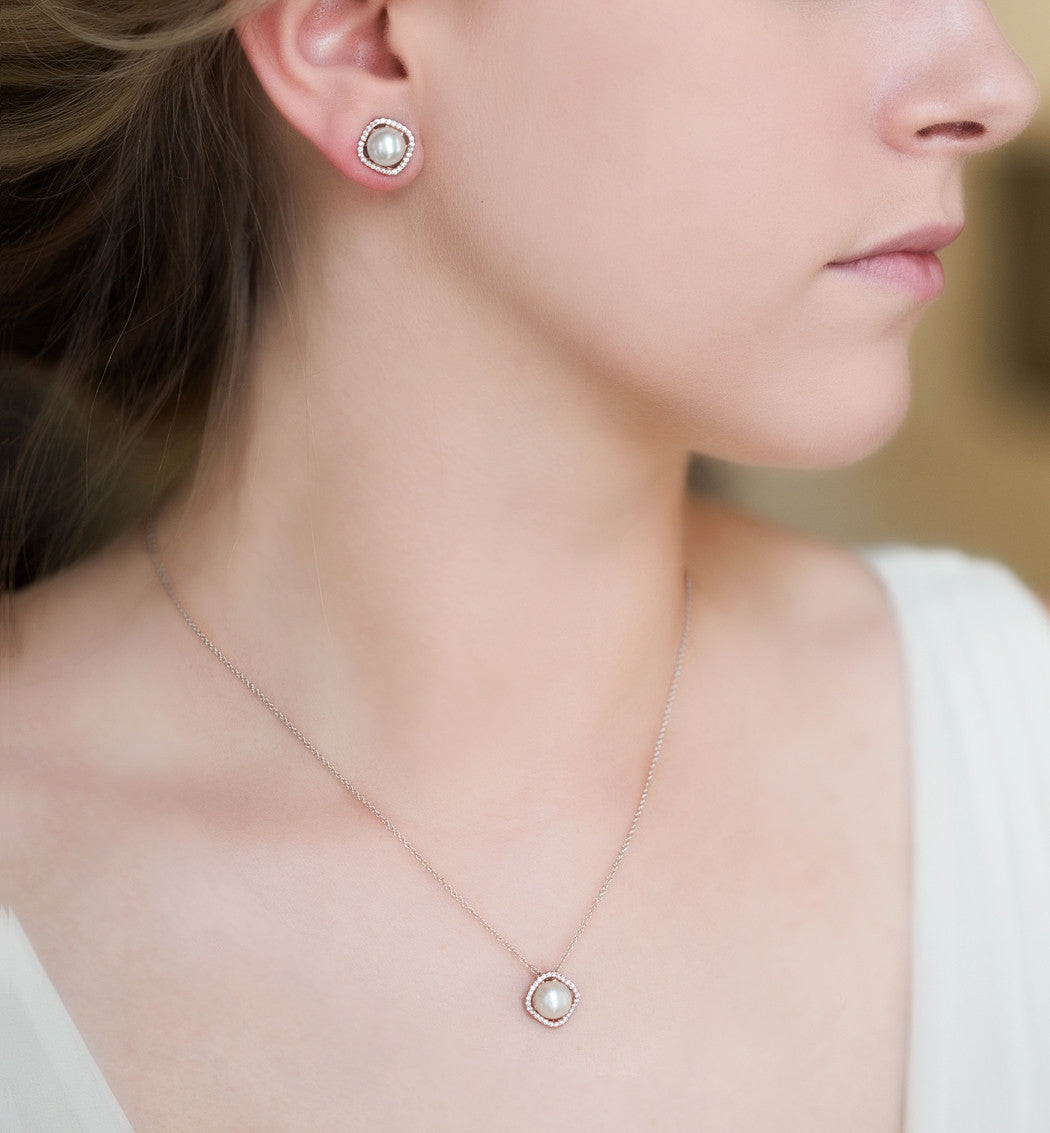 Perla Classic 18K White Gold Jewelry Set | Mix Mix Style [Hot Seller]-Mix MIx Style