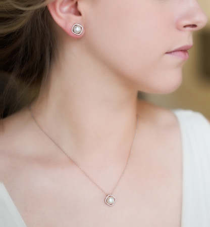 Perla Classic 18K White Gold Jewelry Set | Mix Mix Style [Hot Seller]-Mix MIx Style