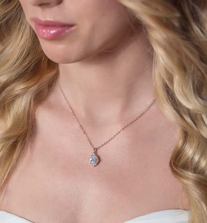 Crystal Pendant 18K White Gold Necklace | Mix Mix Style [Hot Seller]-Mix MIx Style