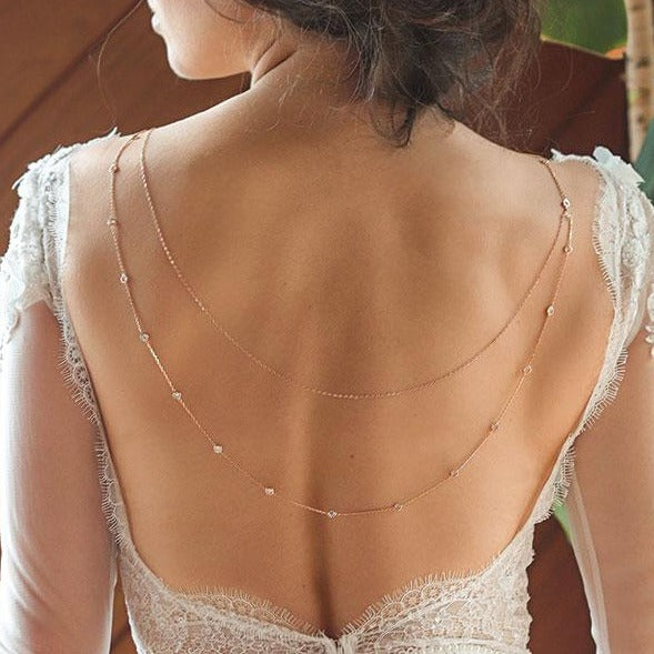 Moissanite U Drape s925 Sterling Silver Back Necklace | Mix Mix Style [Hot Seller]-Mix MIx Style