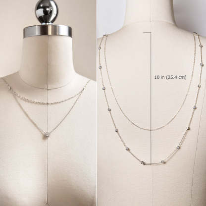 Moissanite U Drape s925 Sterling Silver Back Necklace | Mix Mix Style [Hot Seller]-Mix MIx Style