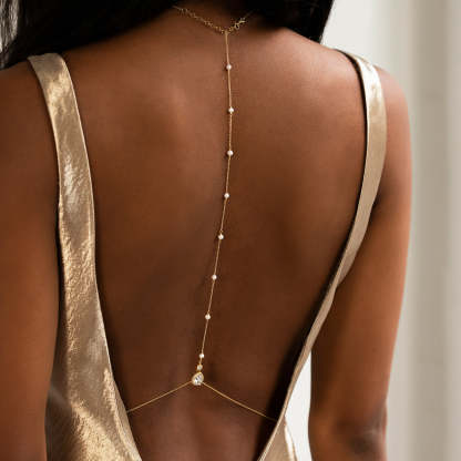 Pearl Gold Plated Teardrop Back Necklace | Mix Mix Style [Hot Seller]-Mix MIx Style