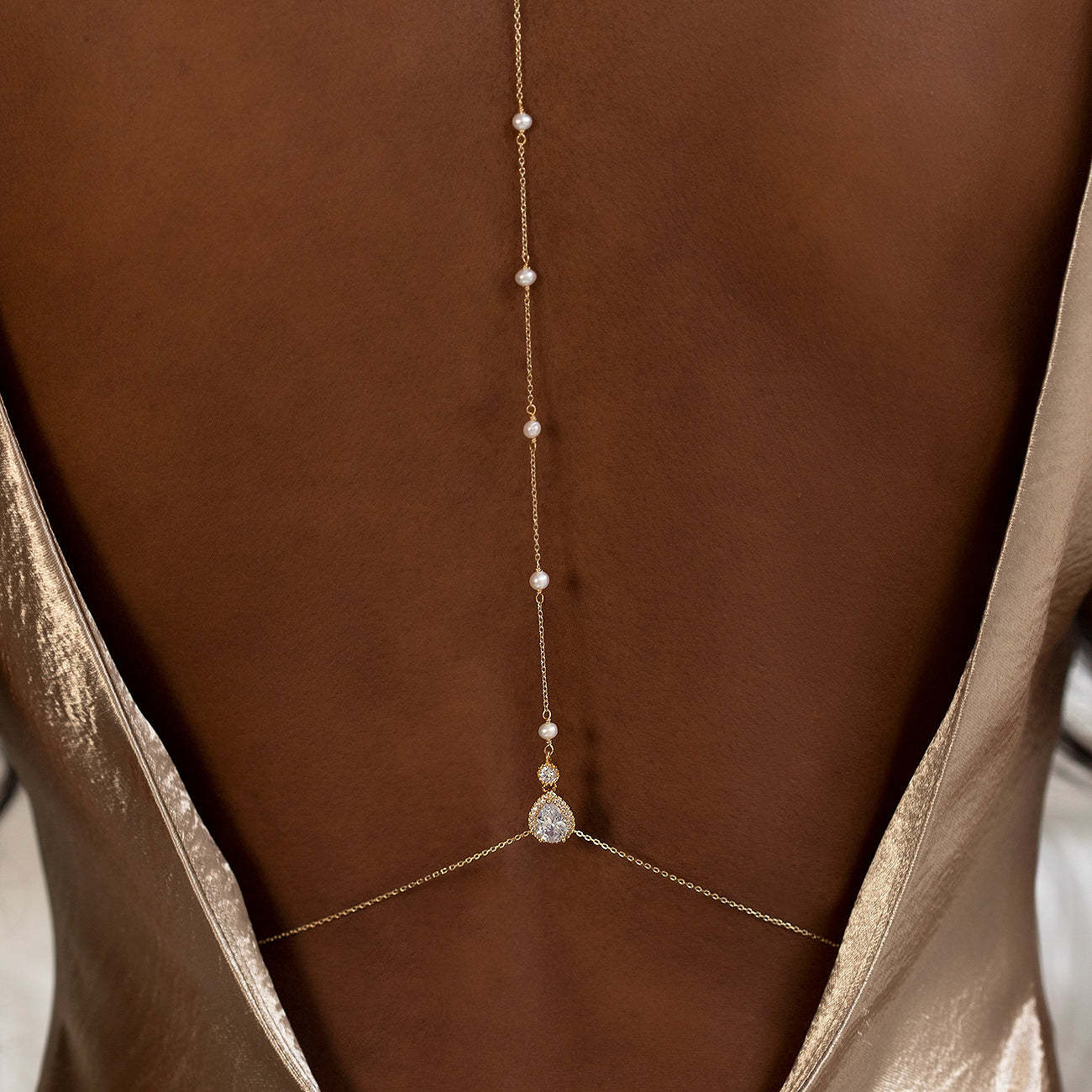 Pearl Gold Plated Teardrop Back Necklace | Mix Mix Style [Hot Seller]-Mix MIx Style