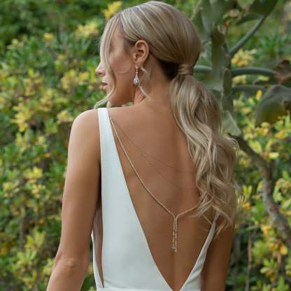 Moissanite Y Lariat Statement Back s925 Sterling Silver Back Necklace | Mix Mix Style [Hot Seller]-Mix MIx Style